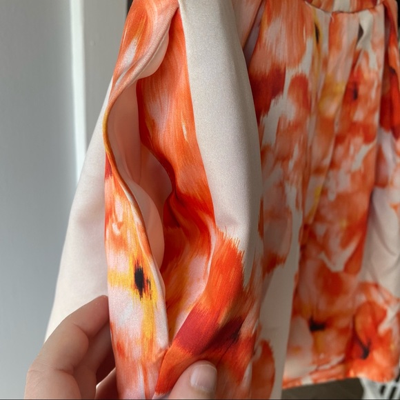 Bardot Orange Floral and White Skirt with pockets Medium Size 8 - Picture 8 of 8